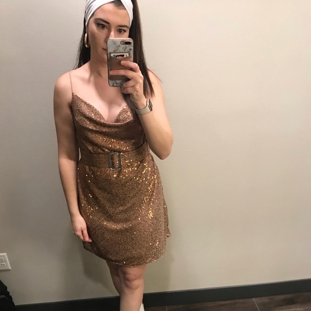 Asos Gold Sequin Dress
